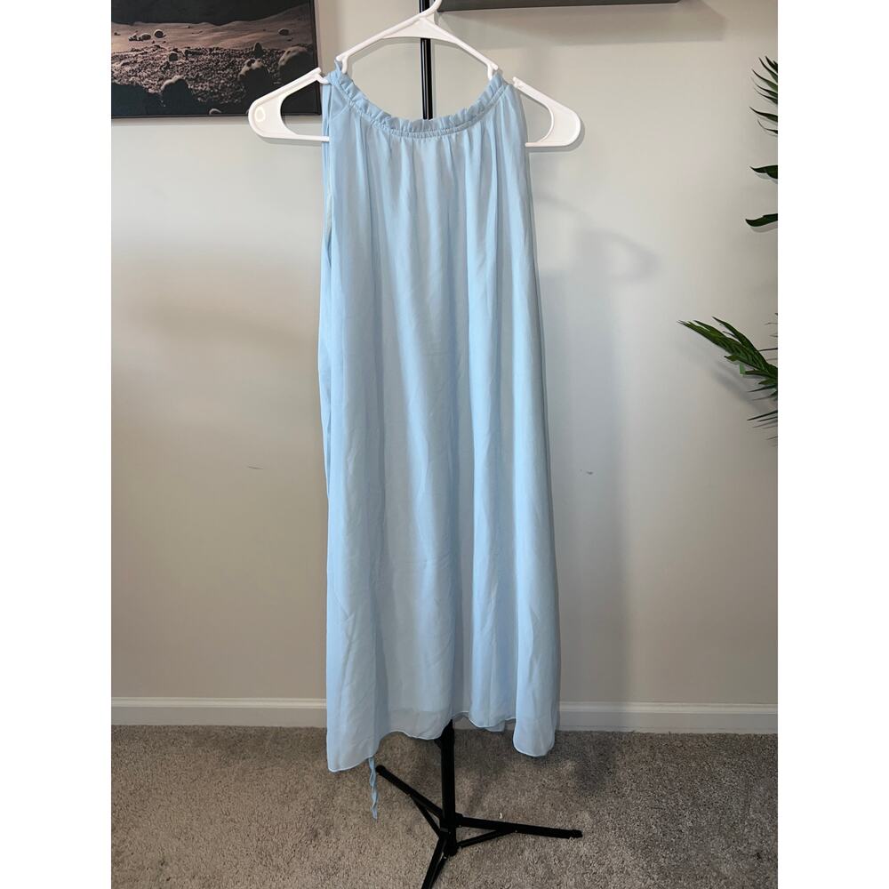 Blue women's chiffon top or dress sz M